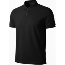 Etiler Collection Erkek Pike Kumaş Düğmeli Yaka Regular Fit Günlük Kısa Kol Tişört T-Shirt - Siyah