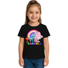 Sedirli Unisex Gumball Baskılı Çocuk Tişört Pamuklu Penye Kumaş
