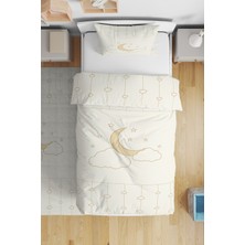 Özgürce Yıldız ve Ay Desenli Tek Kişilik Çocuk Nevresim Seti, Yumuşak ve Şık Tasarım