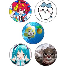 Punky Store Trend-9 Karışık Tasarım 15’li Rozet Seti – Anime, Kedi, Oyun ve Eğlenceli Figürlü Metal Pin