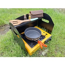 Exp-Outdoor Rüzgarlık Tekli Ocak Galvaniz Koruma Raflı Siyah