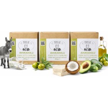 Şükran Ana Sabunları El Yapımı Avokadolu Eşek Sütü Sabunu 3'lü Set