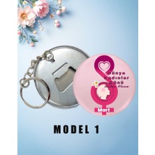 Base Art Premium Özel Tasarım Kadınlar Günü Temalı 58MM Buton Anahtarlık