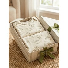 Şimo Butik Kız Erkek Çocuk Bebek Uzun Kollu Çıtçıtlı Body-Badi %100 Organik Pamuk 3.5-4-5-6 Yaş Koala Ekru Yeşil