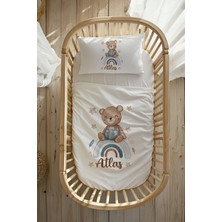 Özgürce Yumuşak Pamuk Saten Bebek Beşik Nevresim Takımı, 60X100 Cm, Isimli