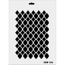 Mestore Rich New Seri N-194 Stencil 35X25 cm - 9996670075633