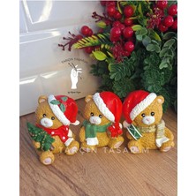 Tarçın Tasarım El Yapımı,3'lü Ayıcık,teddy Bear,yılbaşı Hediyesi,yılbaşı Süsleri(7*5 cm Boyutunda)