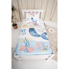 Özgürce Kız Çocuk Odası Deniz Desenli 2 Parça Tek Kişilik Nevresim Takımı