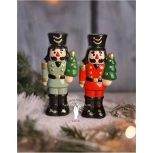 Tarçın Tasarım 2'li Kurşun Asker Dekoratif Biblo,fındıkkıran,yeni Yıl/yılbaşı Hediyesi (13*6cm Boyutunda)
