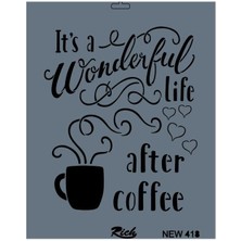 Mestore Rich New Seri N-418 Stencil 35X25 cm - 9996670075473
