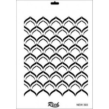 Mestore Rich New Seri N-393 Stencil 35X25 cm - 9996670075534