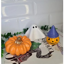 Tarçın Tasarım 3'lü Balkabağı Dekor,halloween,cadılar Bayramı,elyapımı, Dekoratif Obje,biblo Süs Eşyası Hediyelik