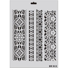 Mestore Rich Dantel Seri DN-913 Stencil 35X25 cm - 9996670060660