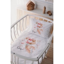 Özgürce %100 Pamuk Saten Isim Yazılı Anne Yanı Beşik Nevresim Takımı