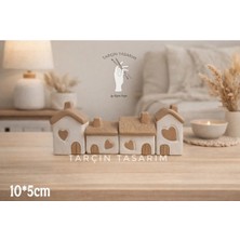 Tarçın Tasarım By Gizem Bağcı 4lü Kalpli Evler,iskandinav Dekoratif Bohem Biblo,(Handmade)