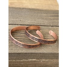 Aida Jewelss 2 Adet El Yapımı Saf Bakır Bilekik , Ayarlanabilir Ölçü 2li Bakır Bileklik