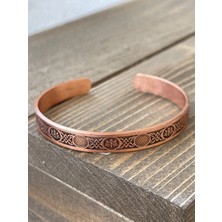 Aida Jewelss El Yapımı Motif Işli Bakır Bileklik , Ayarlanabilir Ölçü Saf Bakır Bileklik 6