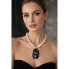 Solare Accessories Yaşam Ağacı Çakra Enerji Kolyesi -Akik & Yeşim Taşlarının Birleşimi Tasarım Kolye