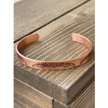 Aida Jewelss El Yapımı Motif Işli Bakır Bileklik , Ayarlanabilir Ölçü Saf Bakır Bileklik 5