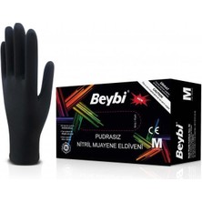 Mestore Beybi Nitril Pudrasız Muayene Eldiveni Siyah Medium - 8690648630459