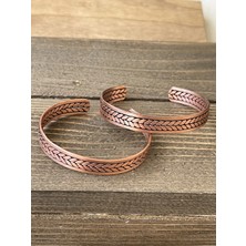 Aida Jewelss 2 Adet El Yapımı Saf Bakır Bilekik , Ayarlanabilir Ölçü 2li Bakır Bileklik