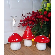 Tarçın Tasarım 3'lü Kırmızı Mantar,yılbaşı/yeniyıl Dekor,merry Christmas,yılbaşı Süsleri,yeni Yıl Hediyesi