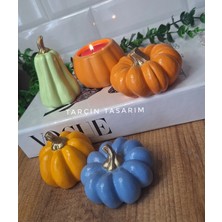 Tarçın Tasarım 5'li Balkabağı Dekor,beton Kabak Obje,süs Dekorasyon Gold Saplı,halloween,elyapımı(Handmade)