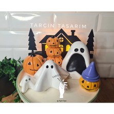 Tarçın Tasarım Balkabağı Dekor ,halloween,3 Adet Halloween Hayalet ve 3 Adet Balkabağı Biblo/kabak Dekor