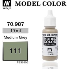 Vallejo 70987 18 Ml. (111) Medium Grey-Matt, Model Color Serisi Model Boyası