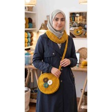 Bishop Hardal Sarısı Zarif Örgü Çanta