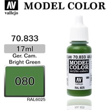 Vallejo 70833 18 Ml. (80)Ger.cam.bright Green-Glaze, Model Color Serisi Model Boyası