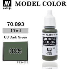 Vallejo 70893 18 Ml. (95) Us Dark Green-Matt, Model Color Serisi Model Boyası