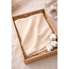 Özgürce Yumuşak 4 Kat Müslin Organik Pamuk Bebek Battaniyesi 90X90