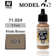 Vallejo 71024 18 Ml. Khaki Brown, Model Air Serisi Model Boyası