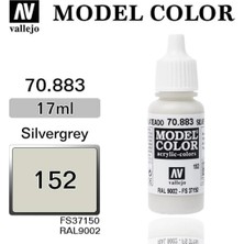 Vallejo 70883 18 Ml. (152) Silvergrey-Matt, Model Color Serisi Model Boyası