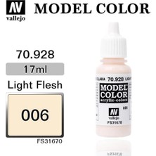 Vallejo 70928 18 Ml. (6) Light Flesh-Matt, Model Color Serisi Model Boyası