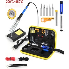 Reidan HVY62 15 Parça 60W Havya Seti Lehim Ahşap Yakma Kalemi 200 ile 450°C Ayarlanabilir Sıcak Havya Makinesi Başlıkları ile Lehim Makinası