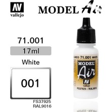 Vallejo 71001 18 Ml. White, Model Air Serisi Model Boyası