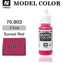 Vallejo 70802 18 Ml. (41) Sunset Red-Matt, Model Color Serisi Model Boyası