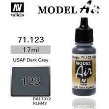 Vallejo 71123 18 Ml. Dark Grey RLM42, Model Air Serisi Model Boyası