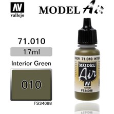 Vallejo 71010 18 Ml. Interior Green, Model Air Serisi Model Boyası