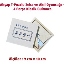 Direkstoktan Ahşap T Harfi Gizemi Zeka Bulmacası - Eğitici Geometrik Puzzle / Ahşap Kutulu - Wooden T-Puzzle