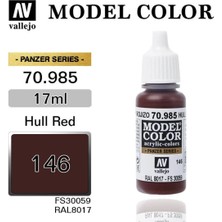 Vallejo 70985 18 Ml. (146) Hull Red-Matt, Model Color Serisi Model Boyası