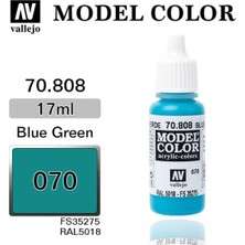 Vallejo 70808 18 Ml. (70) Blue Green-Matt, Model Color Serisi Model Boyası