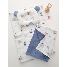 Özgürce Yumuşak ve Konforlu Bebek Alt Açma Seti, Müslin, Yastık ve Minder ile