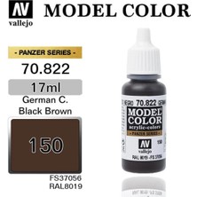 Vallejo 70822 18 Ml. (150) German Cam.black Brown-Matt, Model Color Serisi Model Boyası
