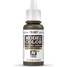 Vallejo 70887 18 Ml. (93) Us Olive Drab-Matt, Model Color Serisi Model Boyası