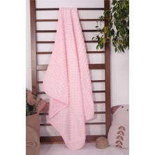 Özgürce Yumuşak ve Sevimli Pembe Nohut Desenli Bebek Battaniyesi