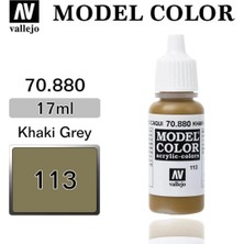 Vallejo 70880 18 Ml. (113) Khaki Grey-Matt, Model Color Serisi Model Boyası