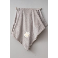 Özgürce Yumuşak Kadife ve Wellsoft Bebek Battaniye, Sevimli Kuzu Nakışlı, Çift Katlı